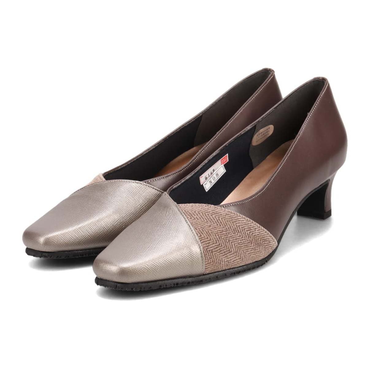 【防滑ソールタイプ】ミッシー デ ミッシー missy des missy Ｖカットラインが綺麗なデザインパンプス　MMD5149H OAK/C 23.0