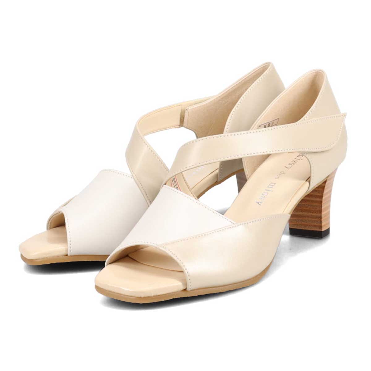 ミッシー デ ミッシー missy des missy 定番人気の斜めベルトが美しいセパレーツサンダル MMD5153 BEIGE 23.0