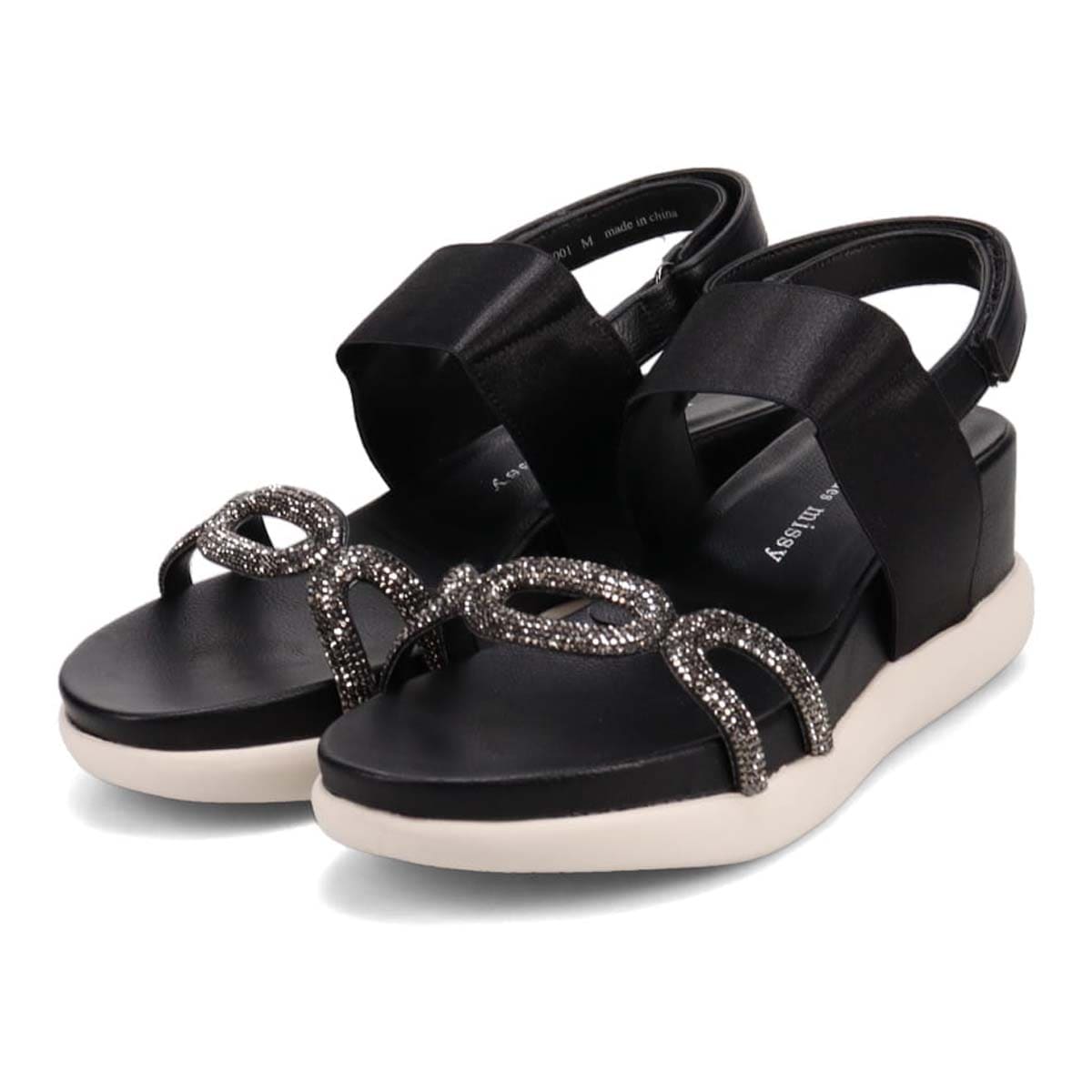 ミッシーデミッシー missy des missy ウェッジヒールサンダル　MMD8001 BLACK M　(23.0～23.5)