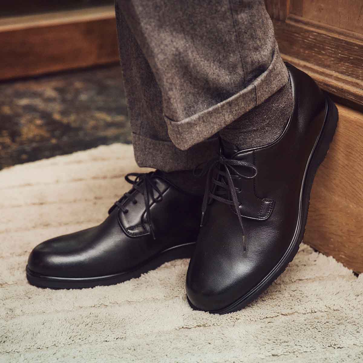 【GORE-TEX×防滑】madras Walk「Recovery Shiatsu Insole」搭載　指圧効果により血行をよくする。ゴアテックス搭載   防滑  幅広4E ラウンド 外羽根プレーントゥドレスカジュアルシューズ　MW7411HR BLACK 25.0