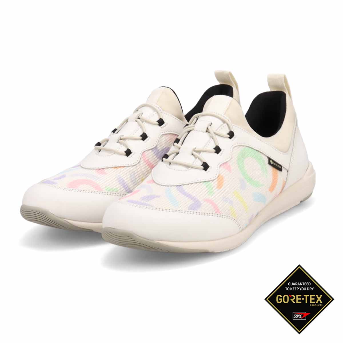 【GORE-TEX】 通勤快適 マドラスウォーク madras Walk  トラベルウォーキングにもお勧め！ 疲れない快適軽量マルチプリントスニーカー MWL1004B WHITE-MULTI 23.0