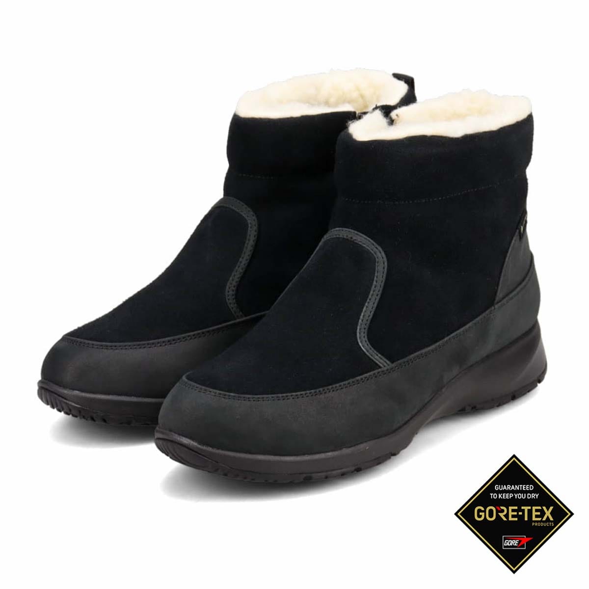 【GORE-TEX】マドラスウォーク madras Walk  ムートン調カジュアルブーツ  MWL1028 BLACK 23.0