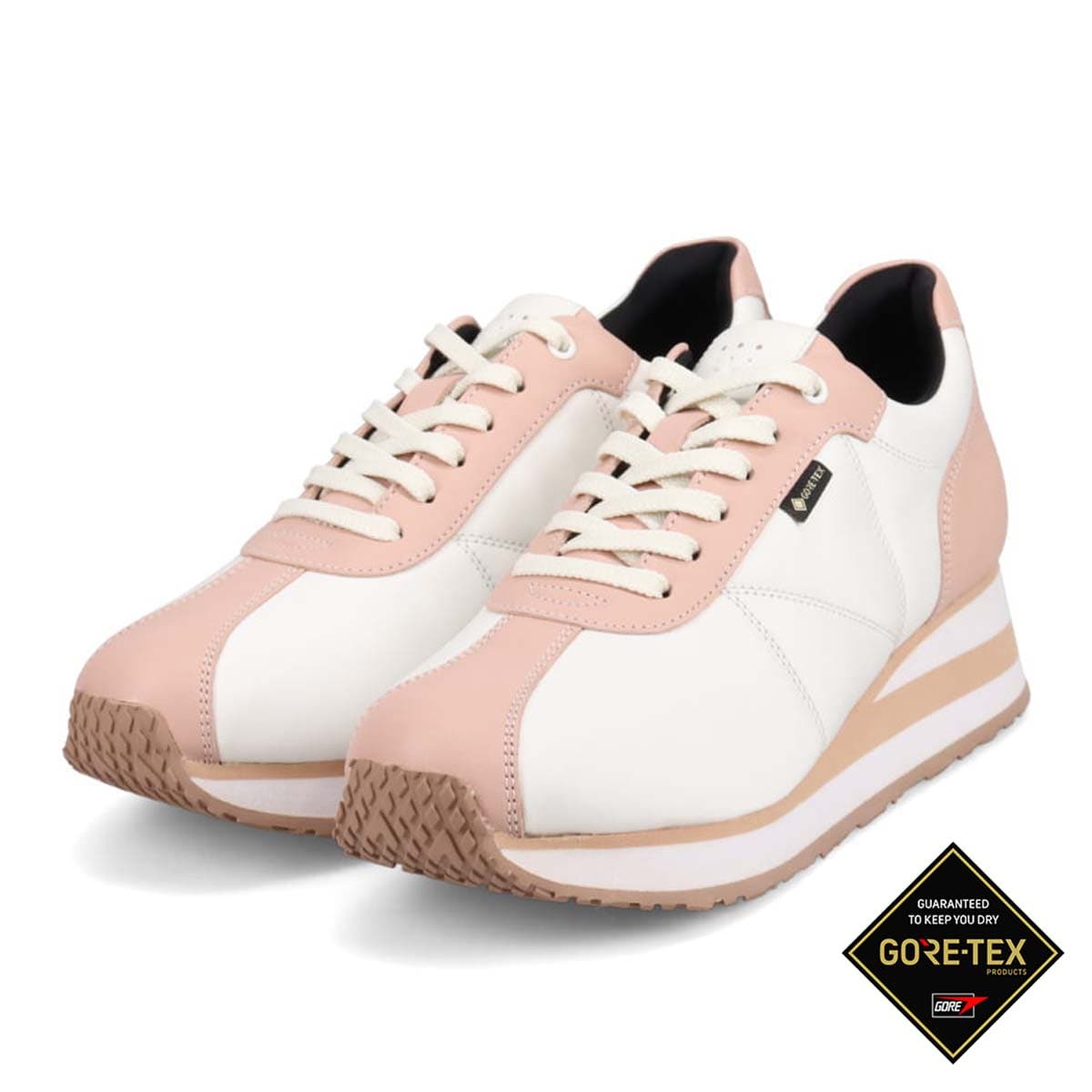 【GORE-TEX】マドラスウォーク madras Walk  防水・透湿機能 ナイロンスニーカー　MWL1030A WHITE/PINK 23
