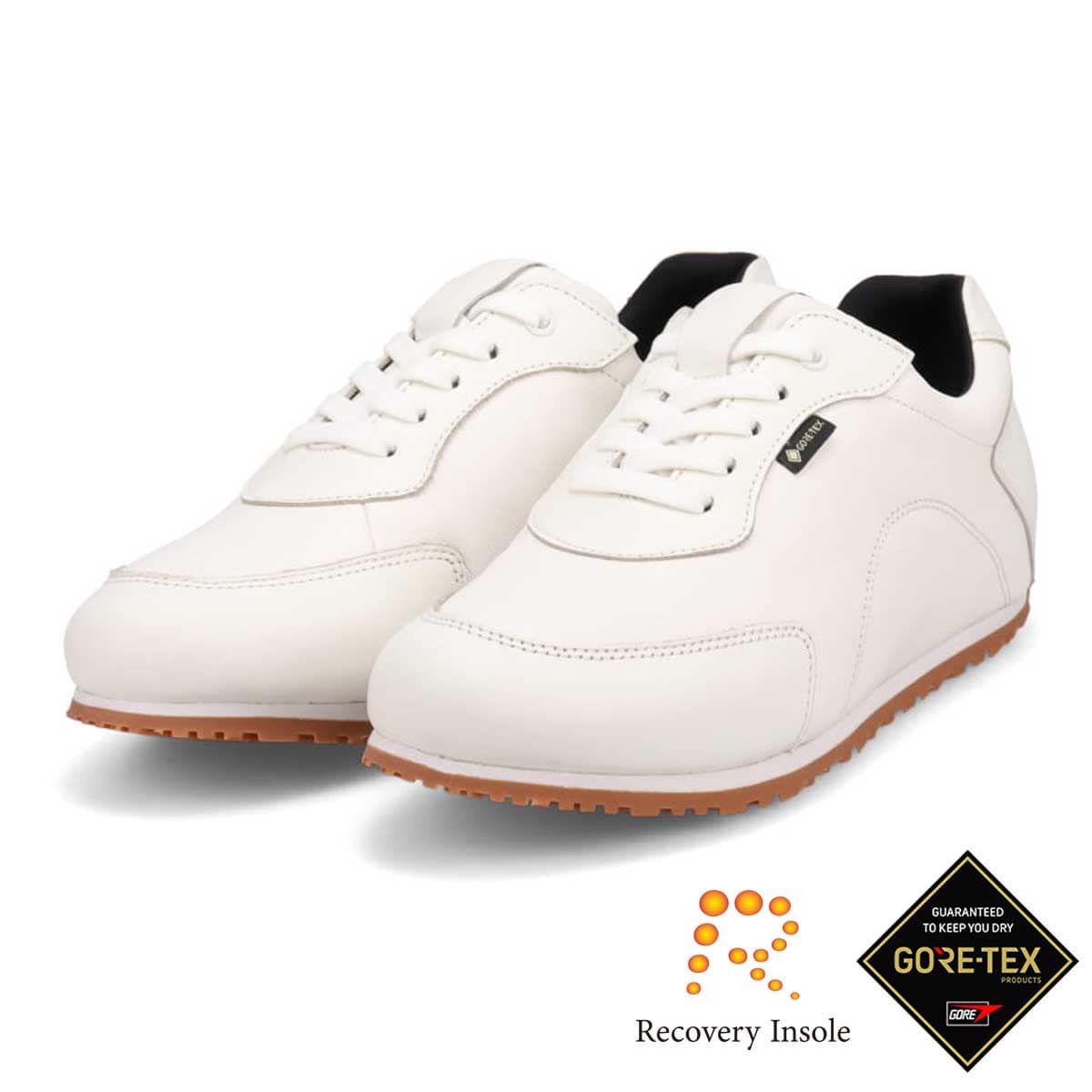 【GORE-TEX】 マドラスウォーク madras Walk 「リカバリーインソール」搭載で指圧効果により血行を115％促進。Recoveryシープレザーローテクスニーカー   MWL1041R WHITE 23.0