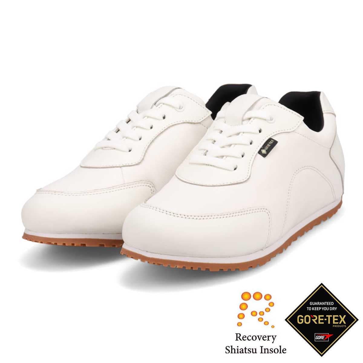 【GORE-TEX】 マドラスウォーク madras Walk 「リカバリー指圧インソール」搭載で指圧効果により血行を115％促進。Recoveryシープレザーローテクスニーカー   MWL1041R WHITE 23.0