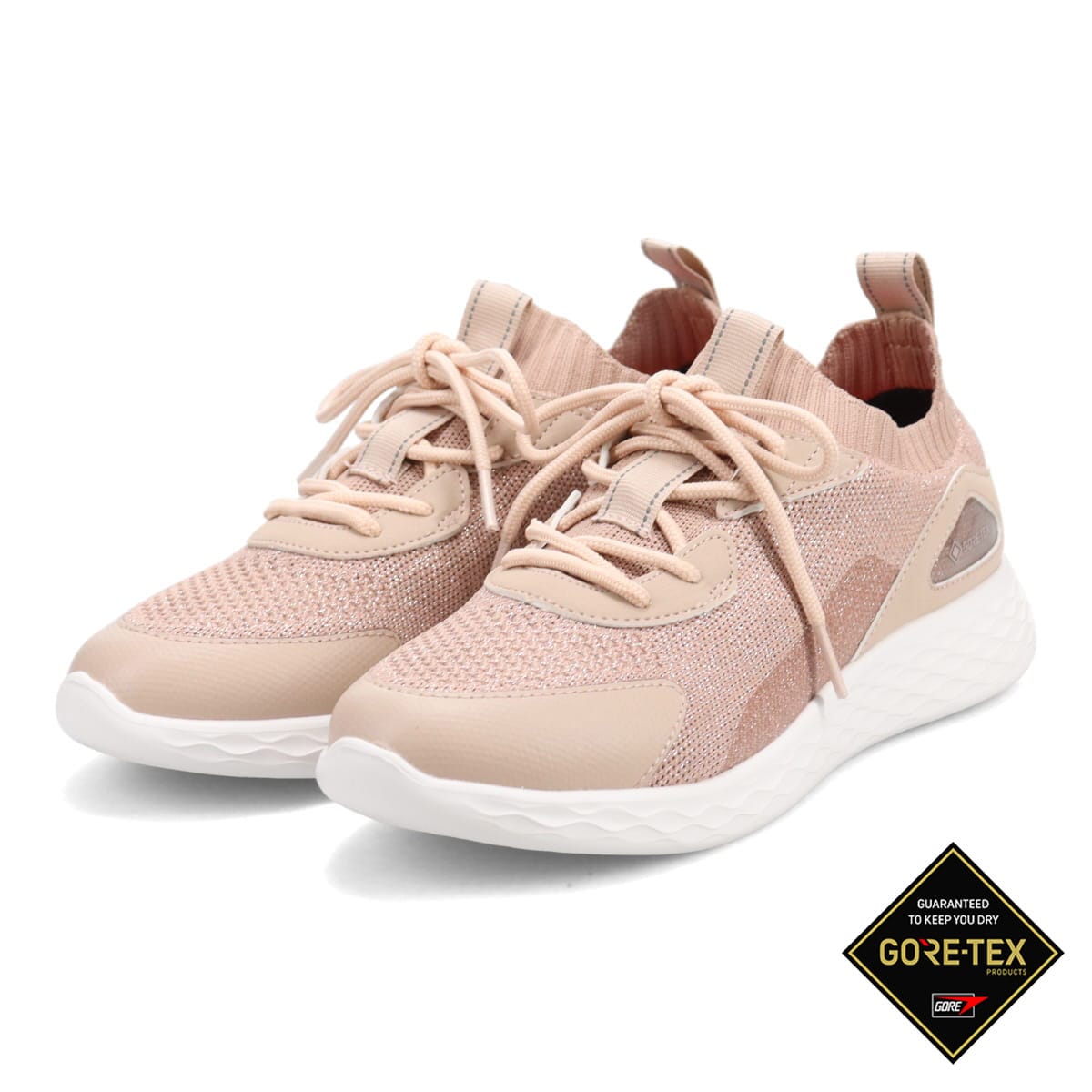 マドラスウォーク madras Walk 【GORE-TEX】GORE-TEXなので雨の日も大丈夫 フライニットスニーカー  MWL3000 BEIGE 23.0