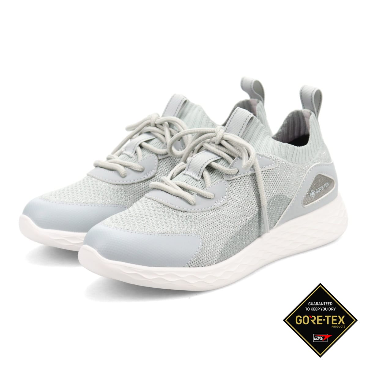 【GORE-TEX】マドラスウォーク madras Walk　GORE－TEX機能搭載 フライニットスニーカー  MWL3000 GRAY 23.0