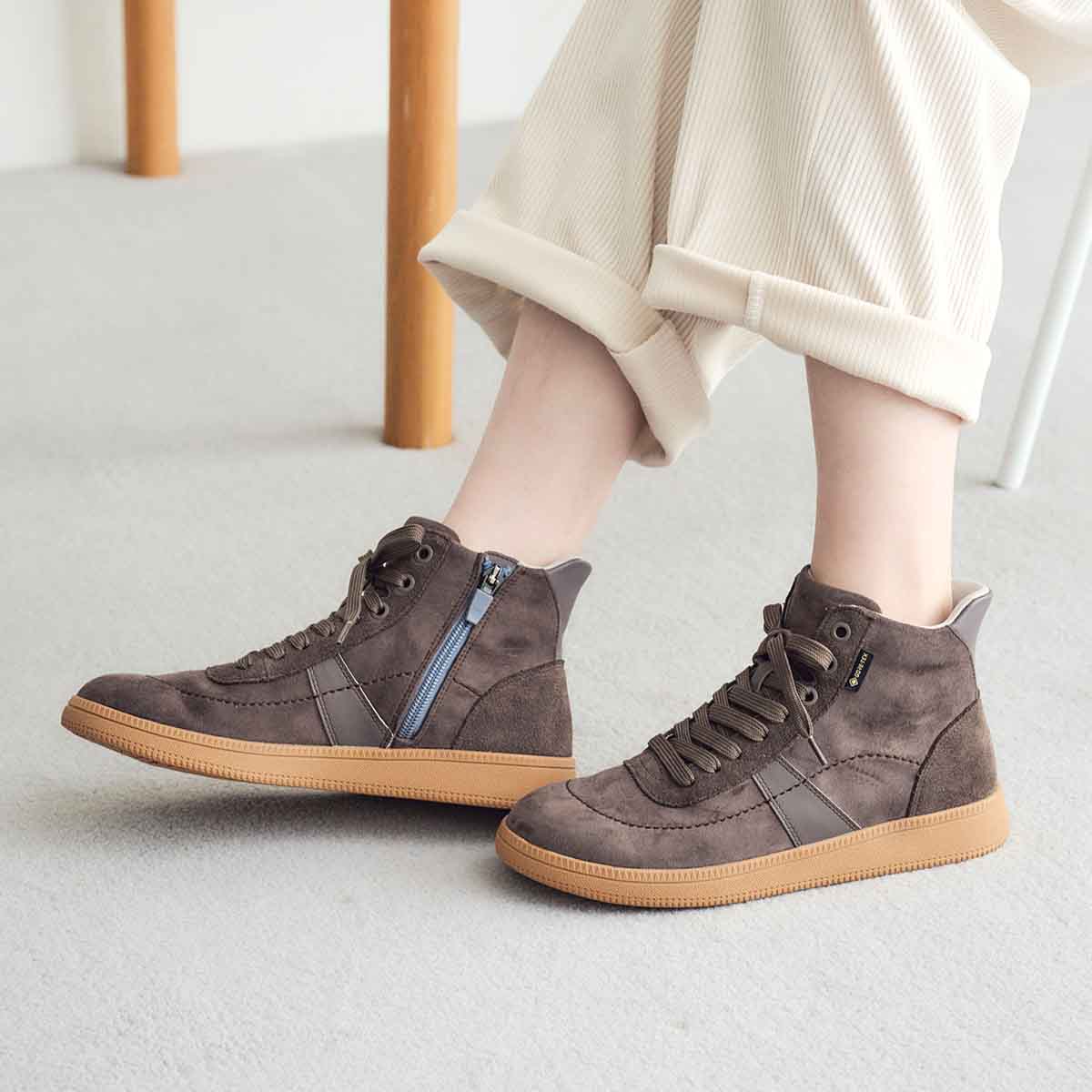 【GORE-TEX】マドラスウォーク madras Walk 「Recovery Shiatsu Insole」搭載　指圧効果により血行をよくする。ミッドカットスニーカー MWL4009R GRAY-SILKY 23.0