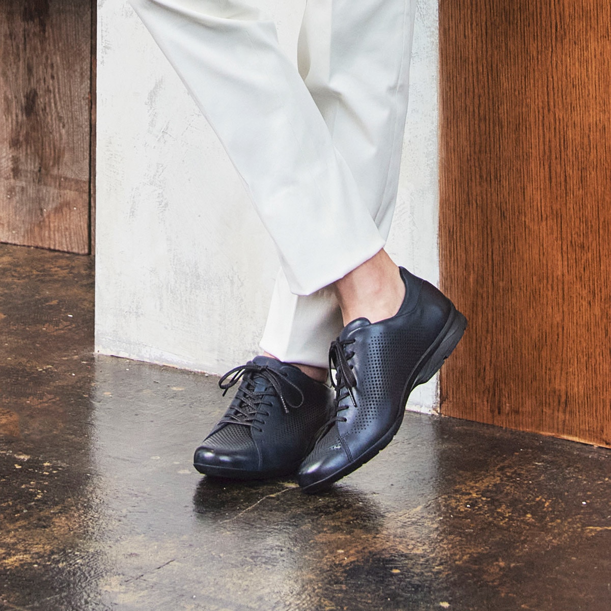 蒸れにくい クールビズスタイルの新提案 カジュアルレザーメッシュスニーカー Mwz0023 25 Black C メンズ Madras マドラス公式サイト オンラインショップ 靴メーカー直営公式通販