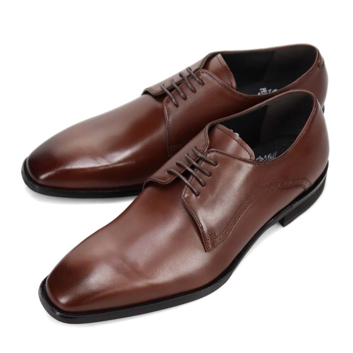 ペリーコレクション PERRY COLLECTION 外羽根プレーントゥビジネスシューズ  PR6502 BROWN 25.0
