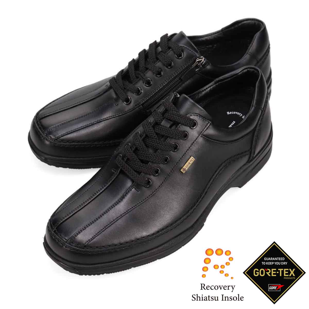 【GORE-TEX】マドラスウォーク madras Walk 「リカバリー指圧インソール」搭載で指圧効果により血行を115％促進。カジュアルシューズ SPMW5481R BLACK 25.0