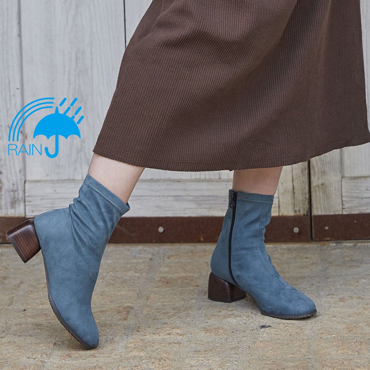 21正規激安 送料無料 レディース ブーツ 人気 流行 Tehen Tn1755 Madras テーン ストレッチショートブーツ 撥水 チャンキーヒール ファスナー付き ブ 驚きの安さ Www Songtainews Net