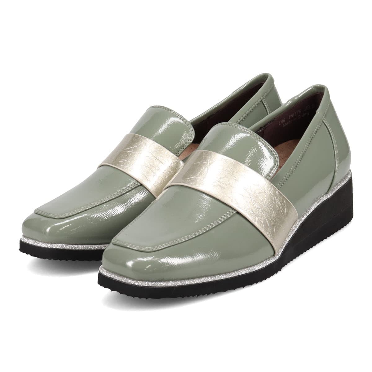 テーン tehen クッションインソールで履き心地抜群、きれいめローファー　TN1775 GRAY-ENAMEL 23.0