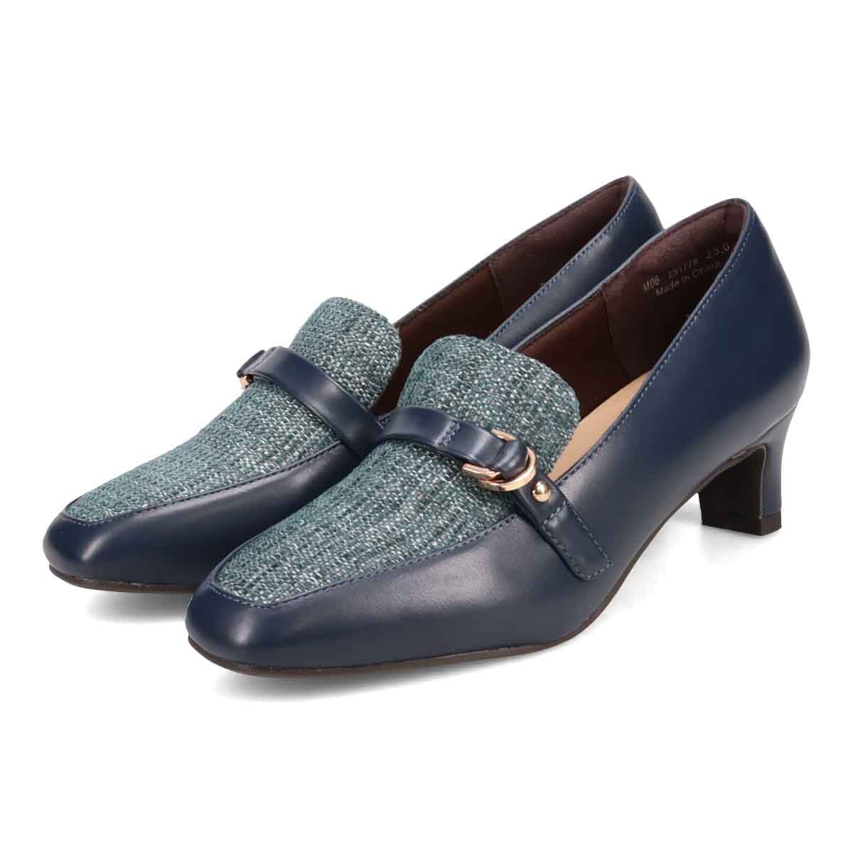 テーン tehen 活躍間違い無しのベルト付きモカパンプス　TN1779 NAVY/C 23.0