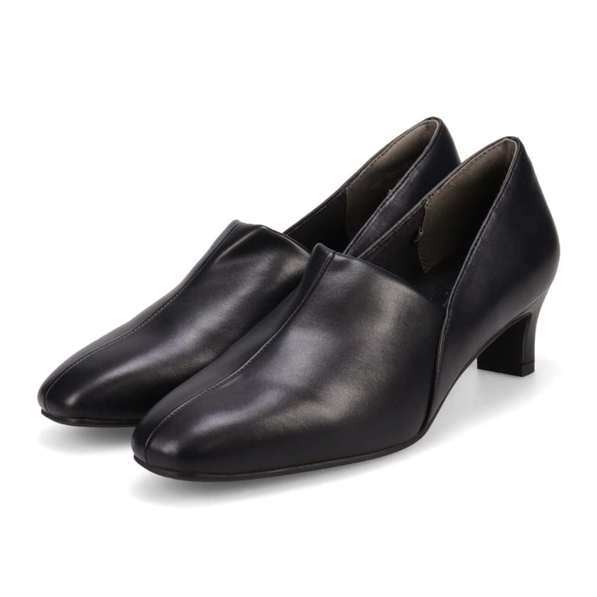 テーン tehen 柔らかなストレッチ素材が甲にやさしくフィット　甲深ストレッチパンプス  TN1781 Black2 23.0