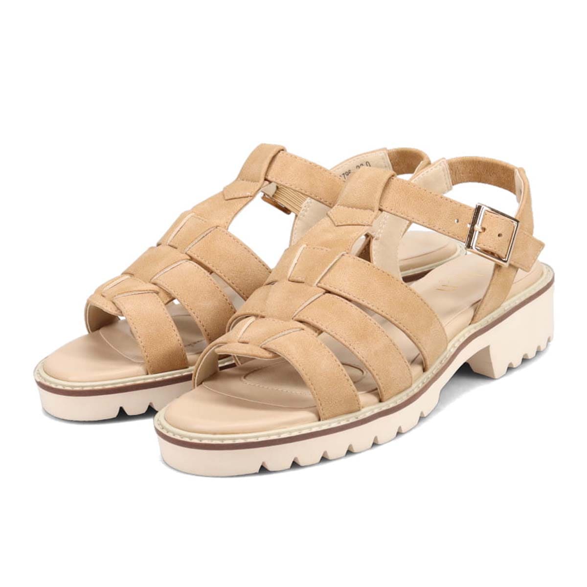 テーン tehen 高みえきれいめグルカサンダル　TN1796 BEIGE-NUBUK 23.0