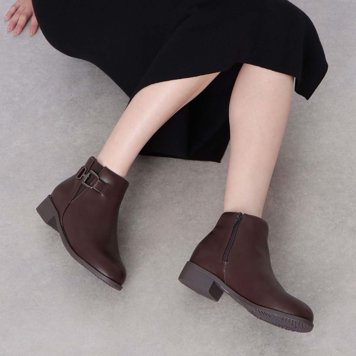 テーン tehen  オールウェザーサイドビット金具付き サイドゴアブーツ　TN2304 D-BROWN M（23.0～23.5）