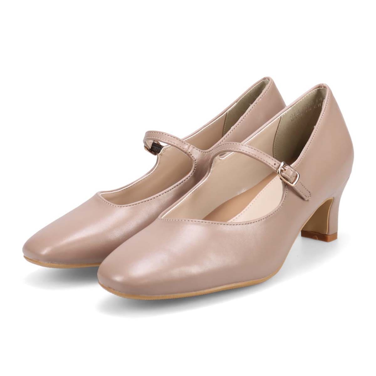 テーン tehen 甲ストラップ付　5.5cmヒールベーシックパンプス　TN5514 OAK 23