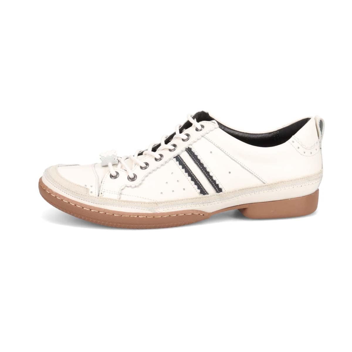 KATHARINE HAMNETT LONDON　レースアップカジュアルレザースニーカー　03965 WHITE 25.0