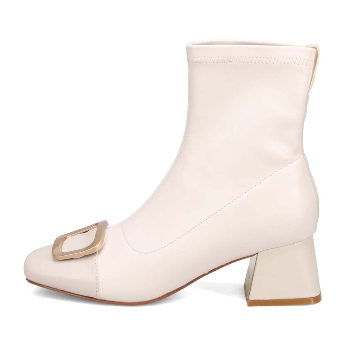 KATHARINE HAMNETT LONDON　スクエアトゥストレッチブーツ 041533 WHITE 23.0