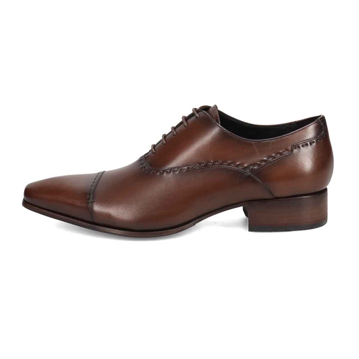 KATHARINE HAMNETT LONDON　ロングノーズ・ストレートチップビジネスシューズ　31683 D-BROWN 25.0