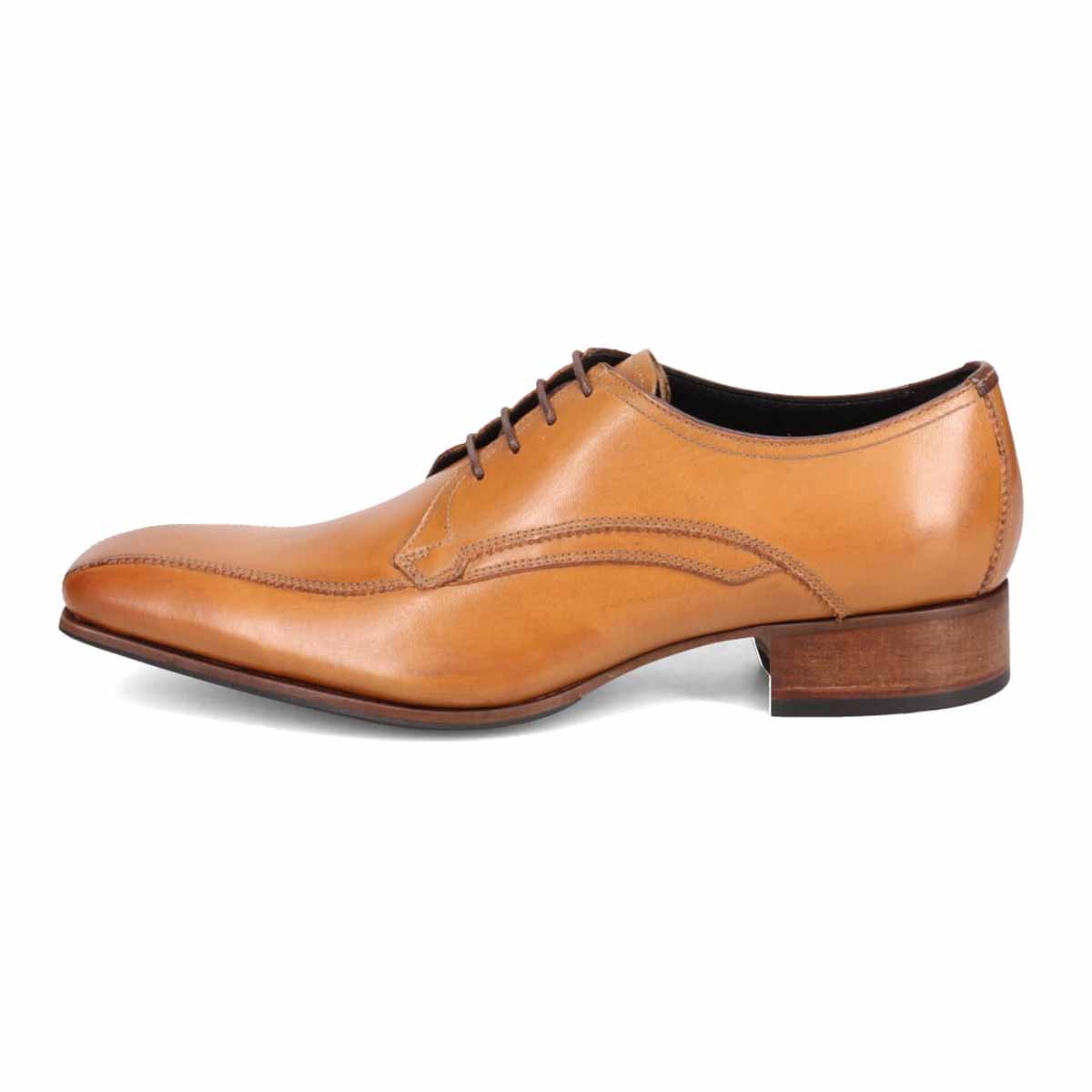キャサリンハムネットロンドン KATHARINE HAMNETT LONDON  ロングノーズ・外羽根スワールモカドレスシューズ  31733 CAMEL 25.0