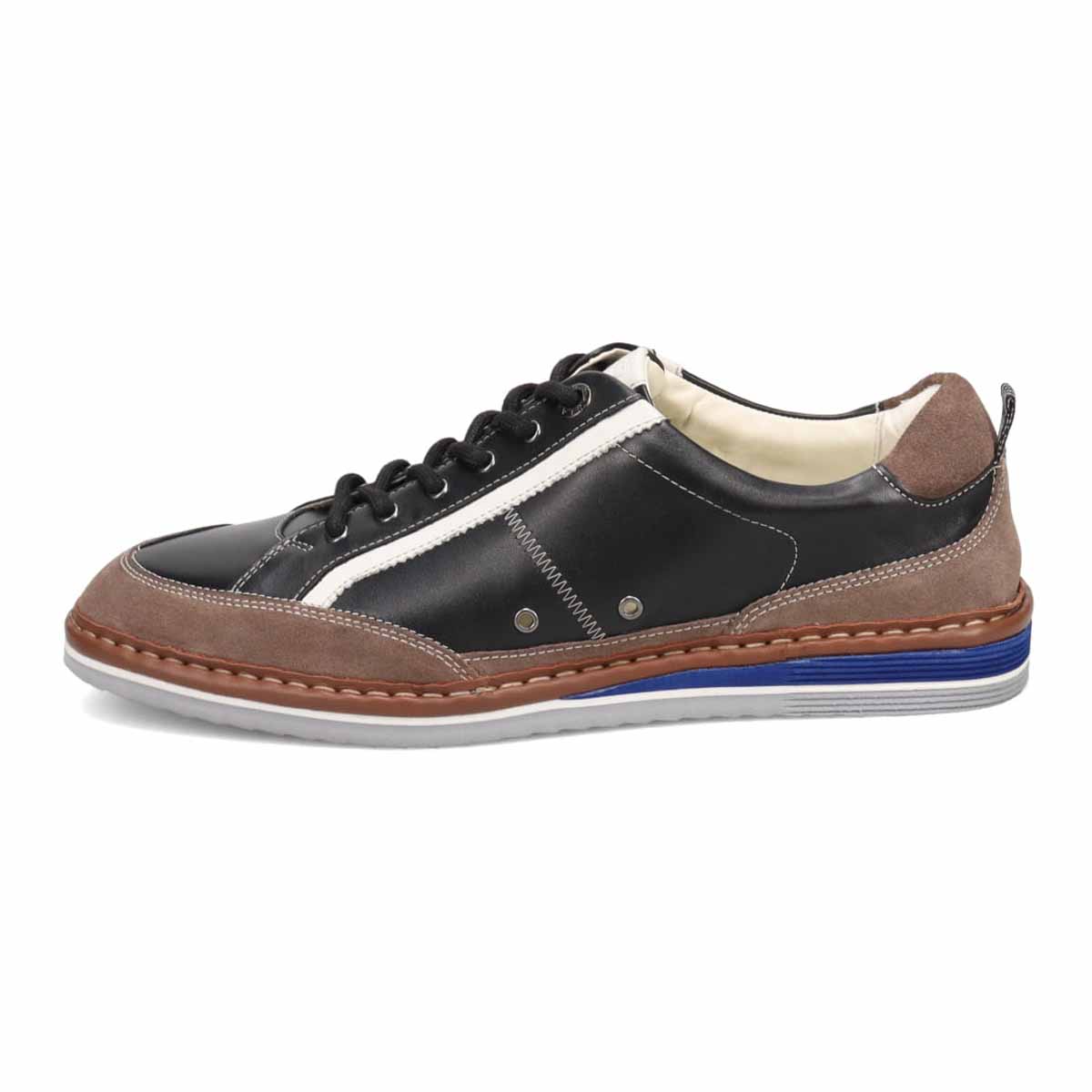 ランバンオンブルー LANVIN en Bleu  サイドラインレースアップスニーカー 86533 BLACK 25.0