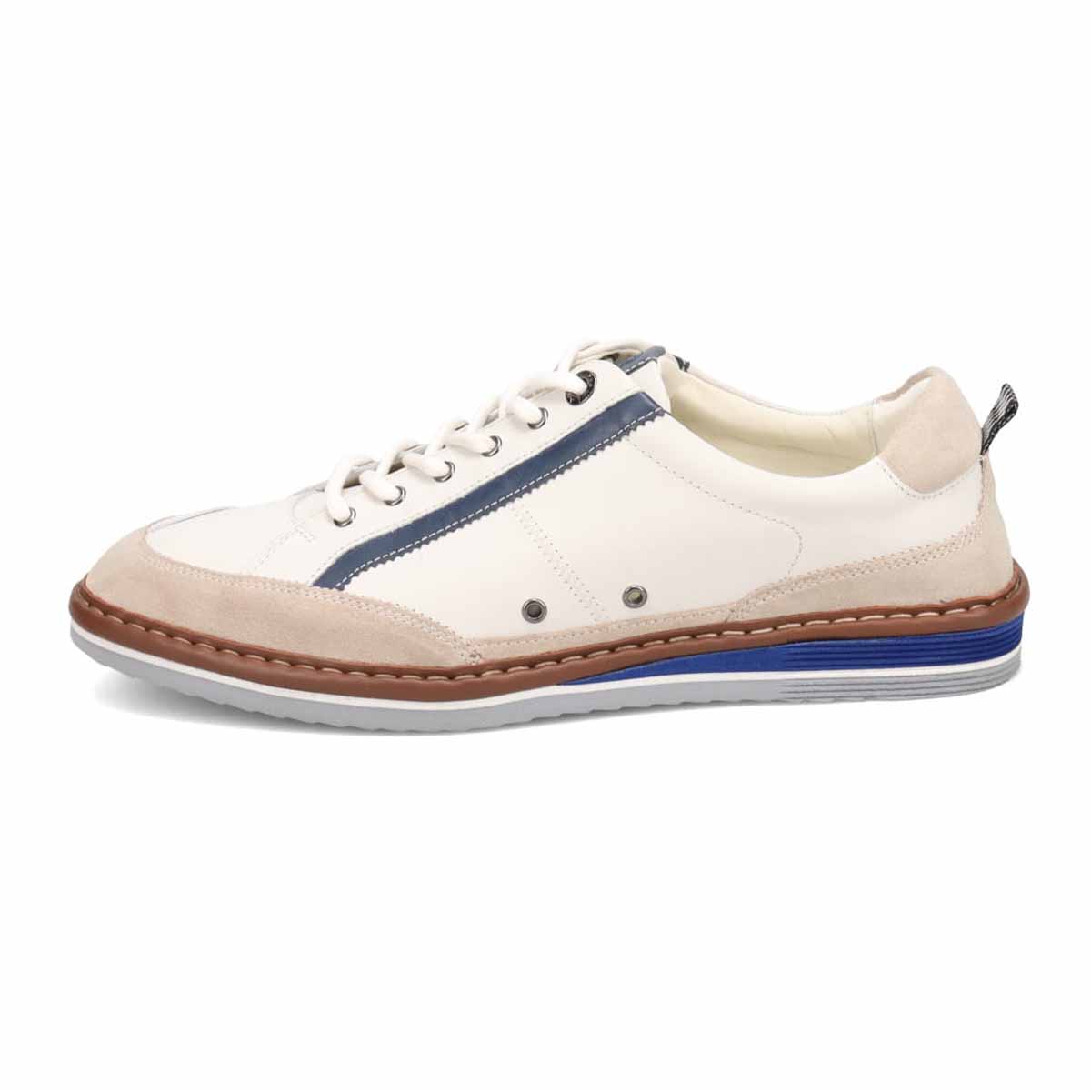 ランバンオンブルー LANVIN en Bleu  サイドラインレースアップスニーカー 86533 WHITE 25.0