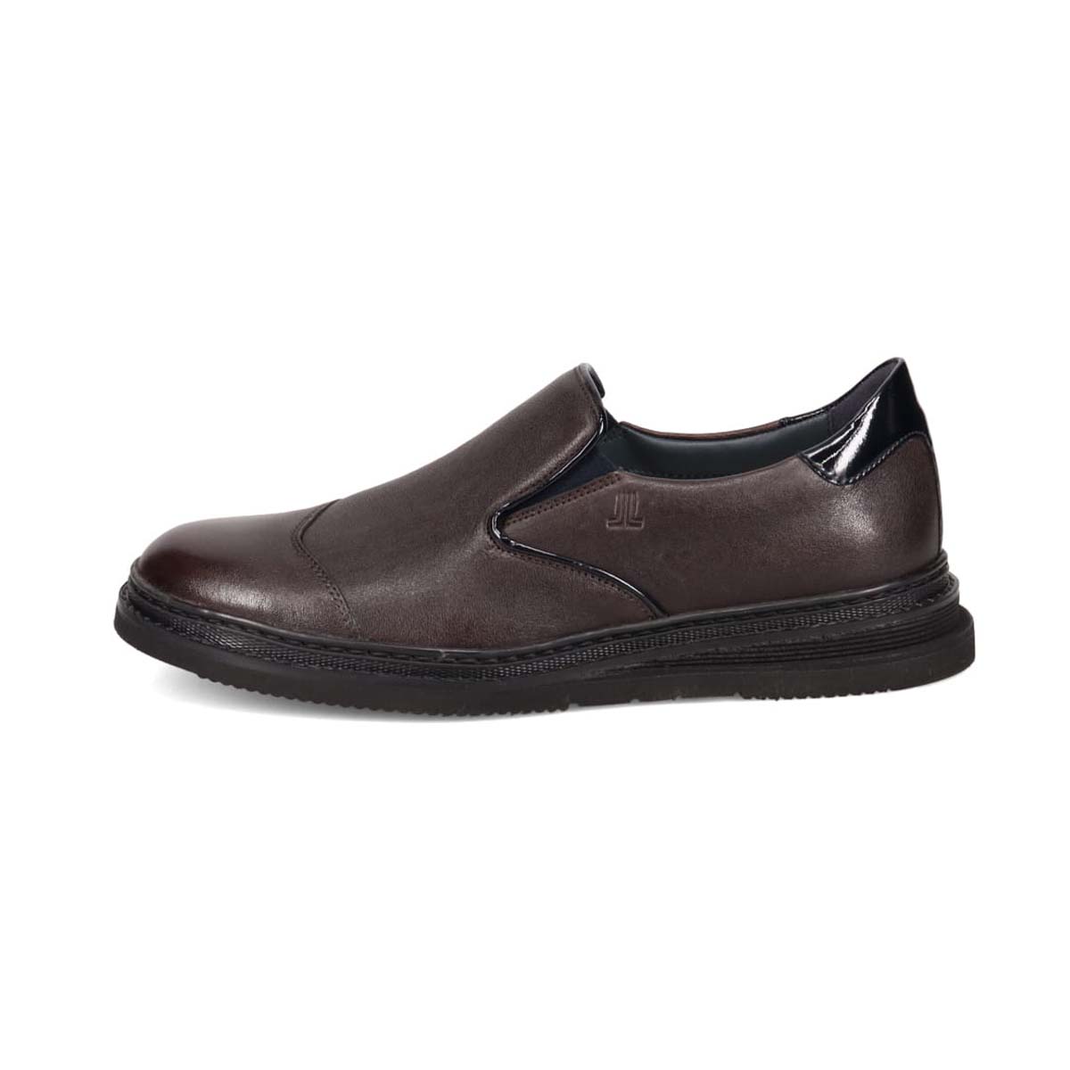 ランバンオンブルー LANVIN en Bleu  異素材MIXアシンメトリーサイドエラスティックスリッポンスニーカー　86554 D-GRAY 25.0