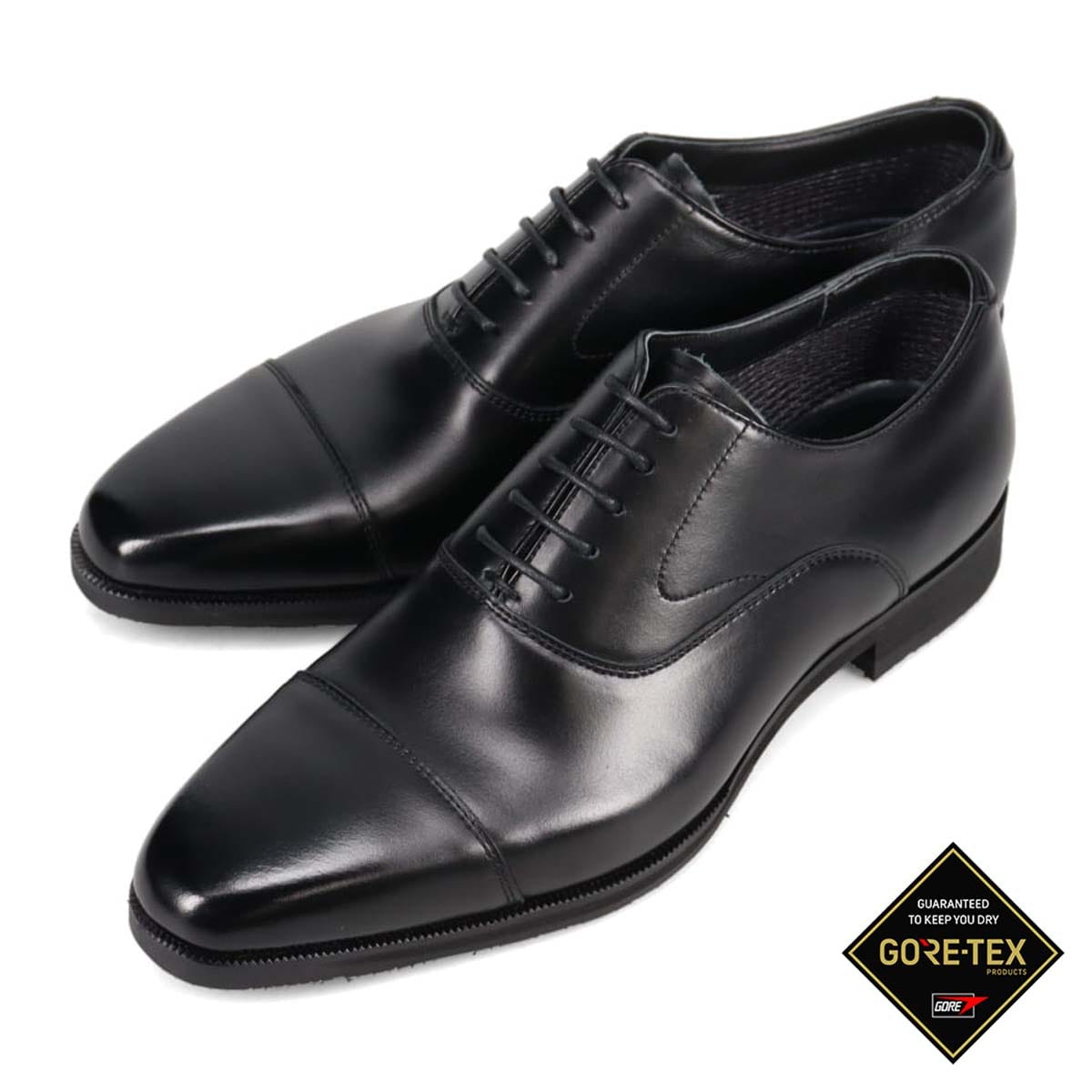 【GORE-TEX】モデロ MODELLO ゴアテックス搭載  内羽根ストレートチップ・ビジネスシューズ　DM2801G BLACK 25.0