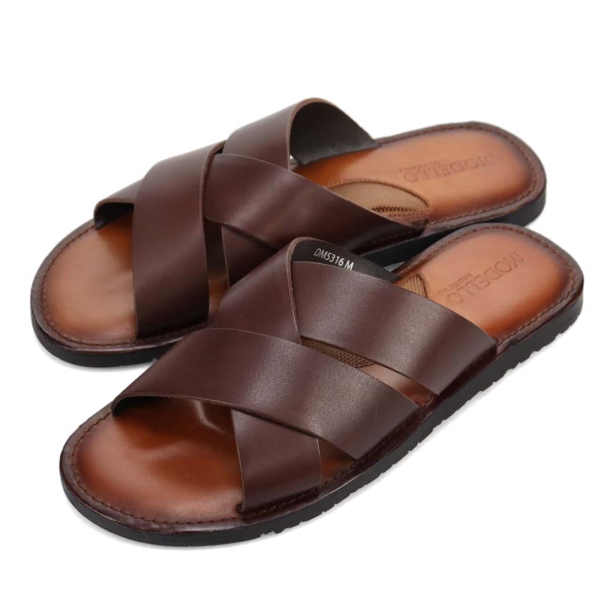モデロ MODELLO レザーサンダル　DM5316 D-BROWN M(25.0～25.5cm)