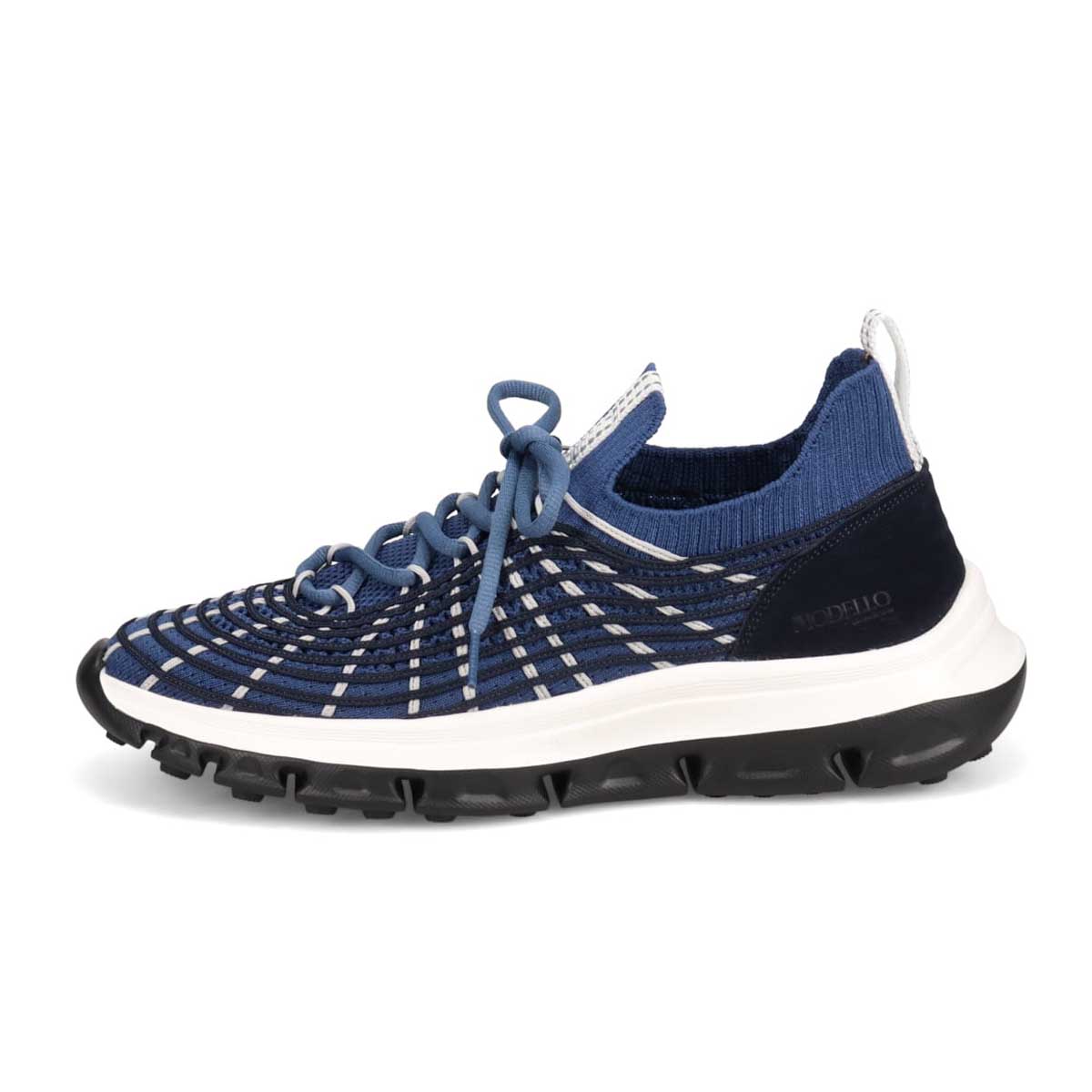 モデロ MODELLO 「リカバリーインソール」搭載で指圧効果により血行を115％促進。Recoveryメッシュニットスニーカー　DM6528R NAVY M