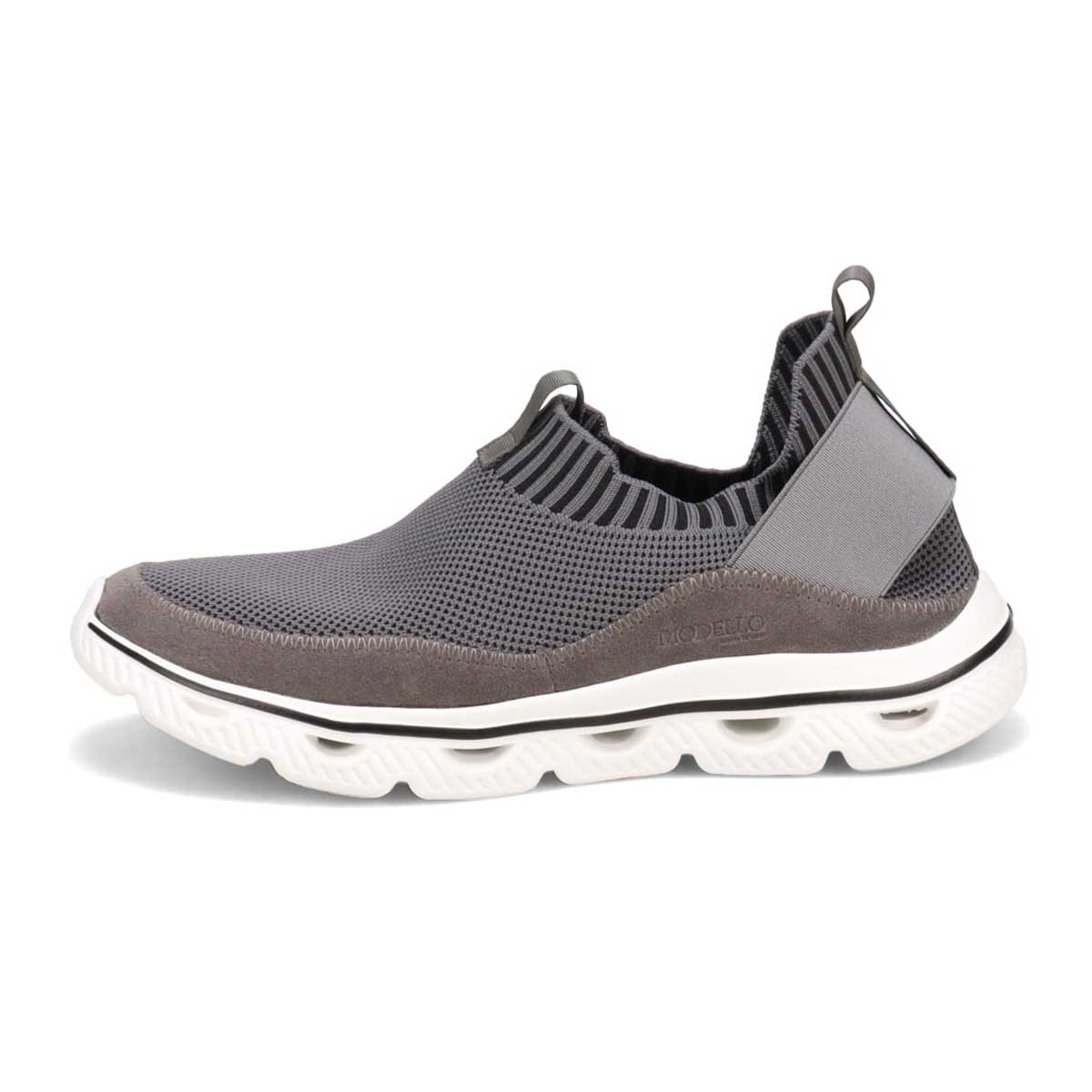 モデロ MODELLO 「リカバリーインソール」搭載で指圧効果により血行を115％促進。Recoveryニットスリッポンスニーカー　DM6529R D-GRAY M