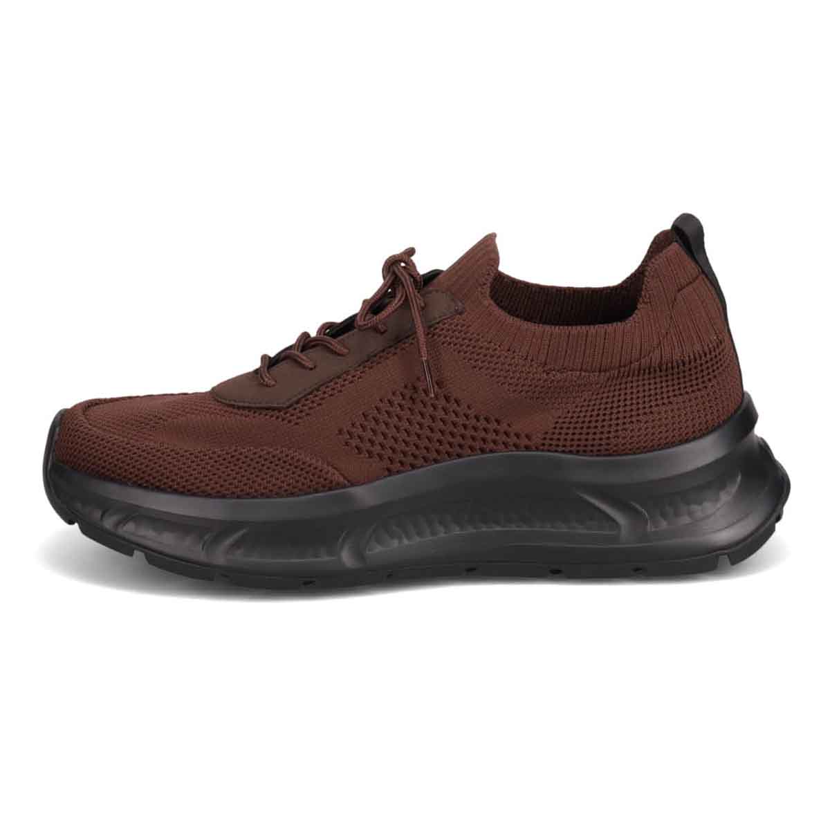 モデロ MODELLO 「Recovery Shiatsu Insole」搭載で指圧効果により血行をよくする。厚底ニット レースアップスニーカー　DM6530R D-BROWN 25.0