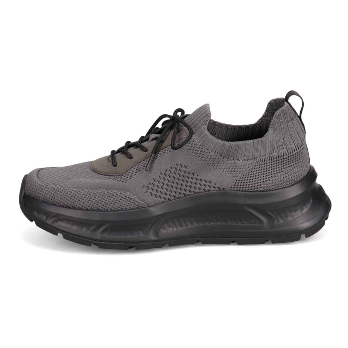 モデロ MODELLO 「Recovery Shiatsu Insole」搭載で指圧効果により血行をよくする。厚底ニット レースアップスニーカー　DM6530R D-GRAY 25.0