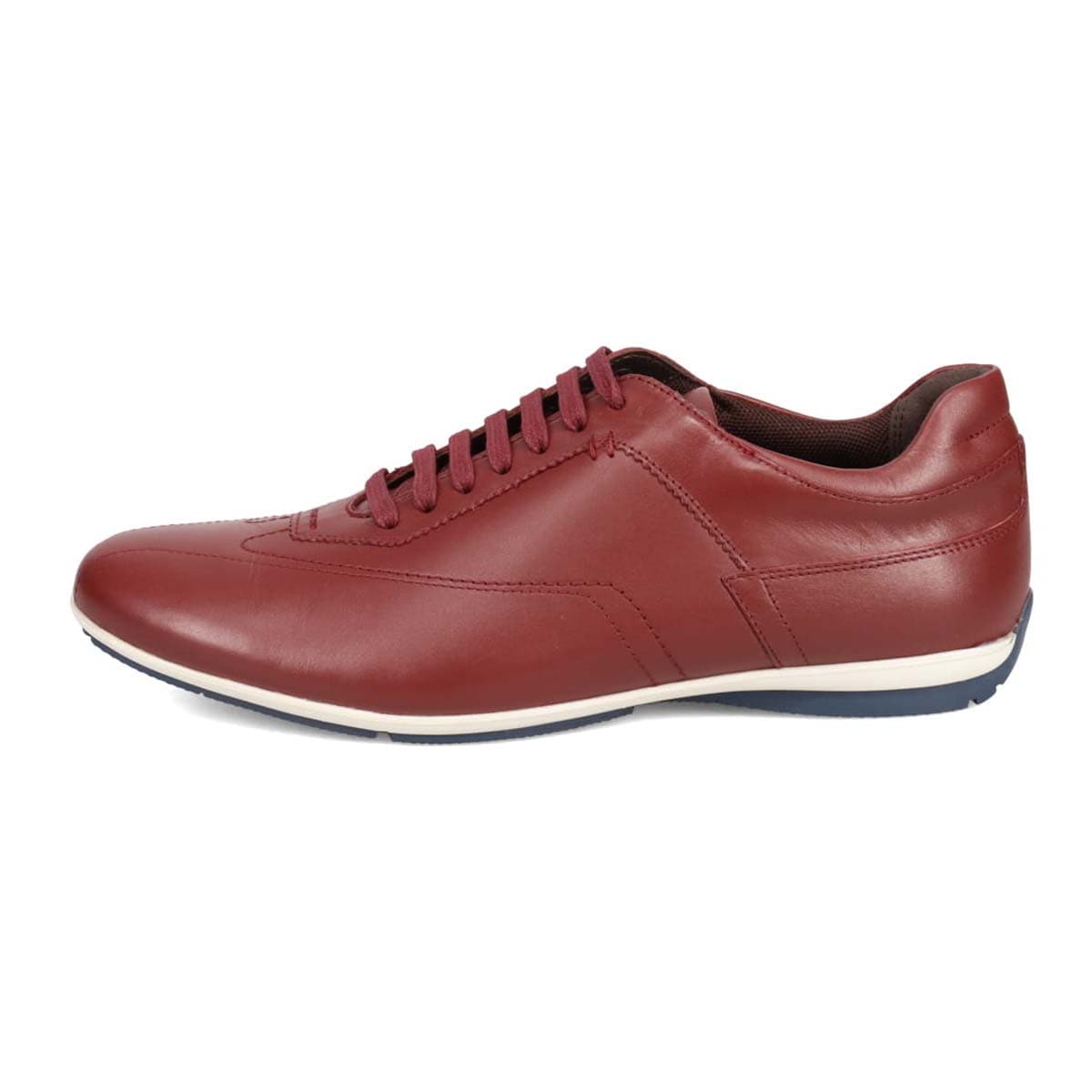 【抗菌消臭機能】さまざまなシーンに合わせやすい ドレスレザースニーカー DM6922 BURGUNDY 25.0