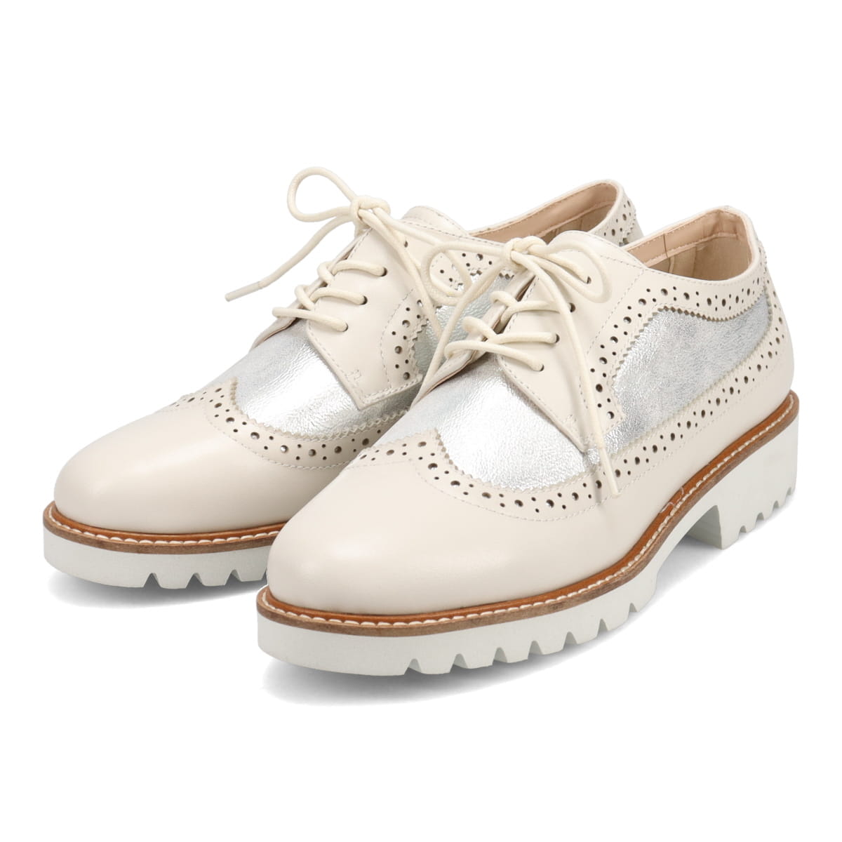 MODELLO 大人気の厚底レースアップシューズ　DML1906 WHITE/C 23.0