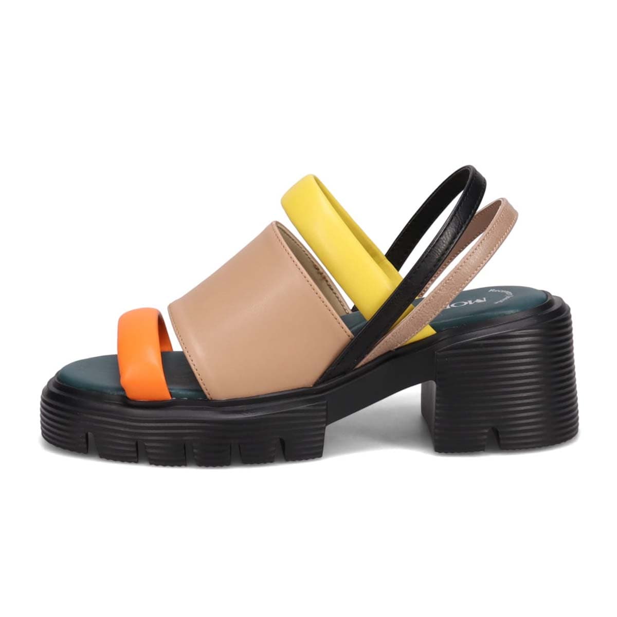 モデロ MODELLO 「リカバリーインソール」搭載で指圧効果により血行を115％促進。Recovery厚底ヒールサンダル　DML5053R BEIGE/C 23.0