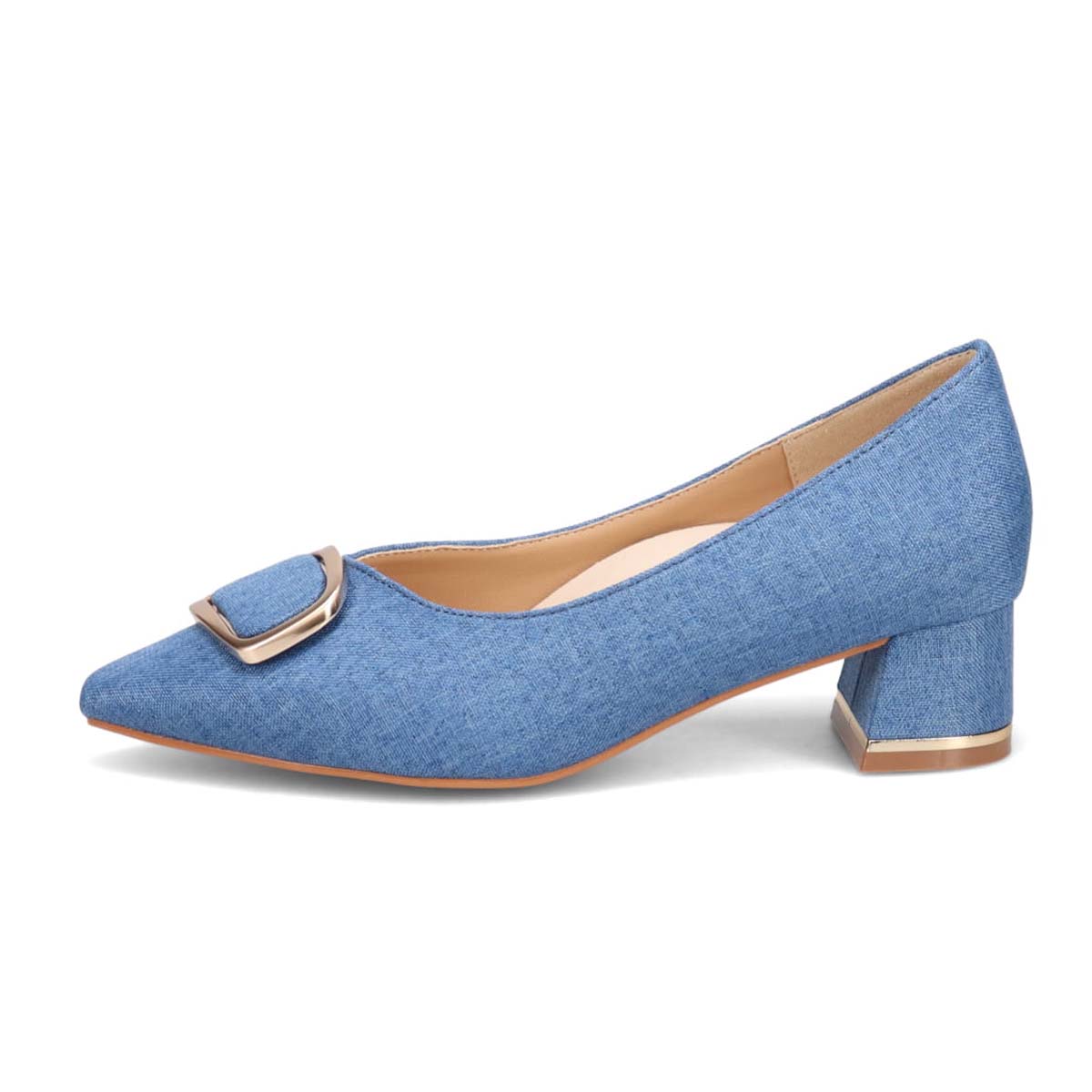 モデロ MODELLO 「リカバリーインソール」搭載で指圧効果により血行を115％促進。Recoveryポインテッドパンプス　DML5505R BLUE-TX 23.0