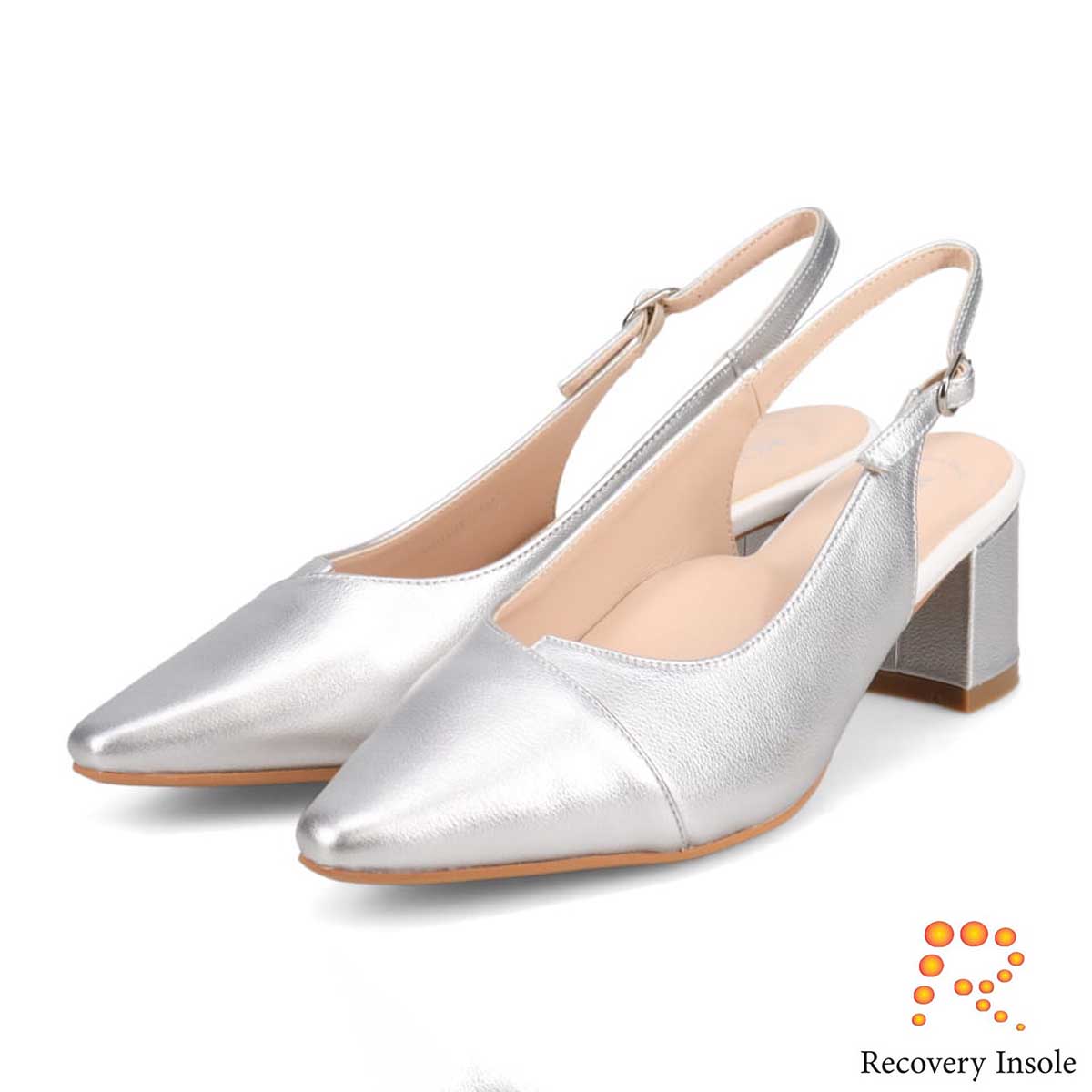 モデロ MODELLO 「リカバリーインソール」搭載で指圧効果により血行を115％促進。Recoveryポインテッドバックベルト　DML5506R SILVER 23.0