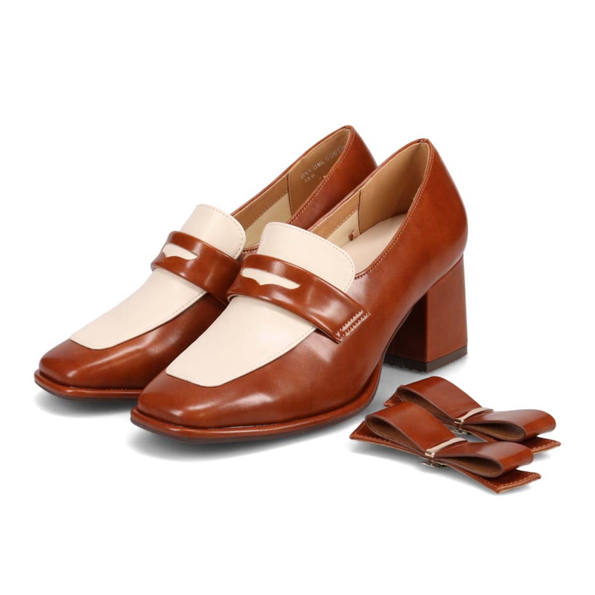 モデロ MODELLO 「リカバリーインソール」搭載で指圧効果により血行を115％促進。Recoveryチャンキーヒールローファー　DML6065R BROWN/C 23.0