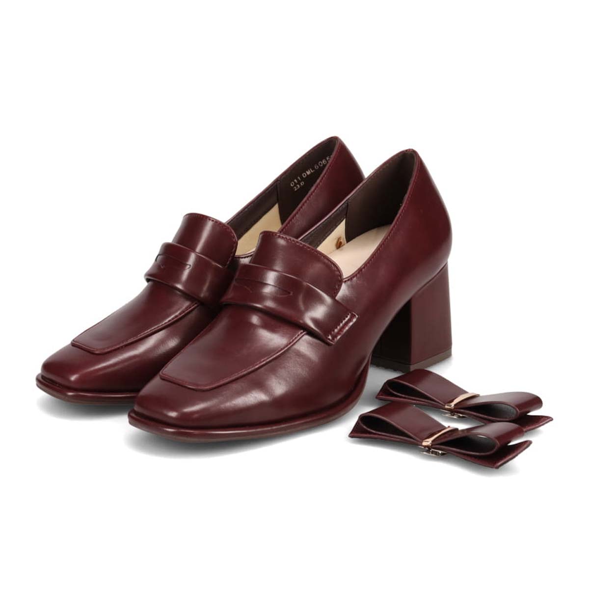 モデロ MODELLO 「リカバリーインソール」搭載で指圧効果により血行を115％促進。Recoveryチャンキーヒールローファー　DML6065R BURGUNDY 23.0