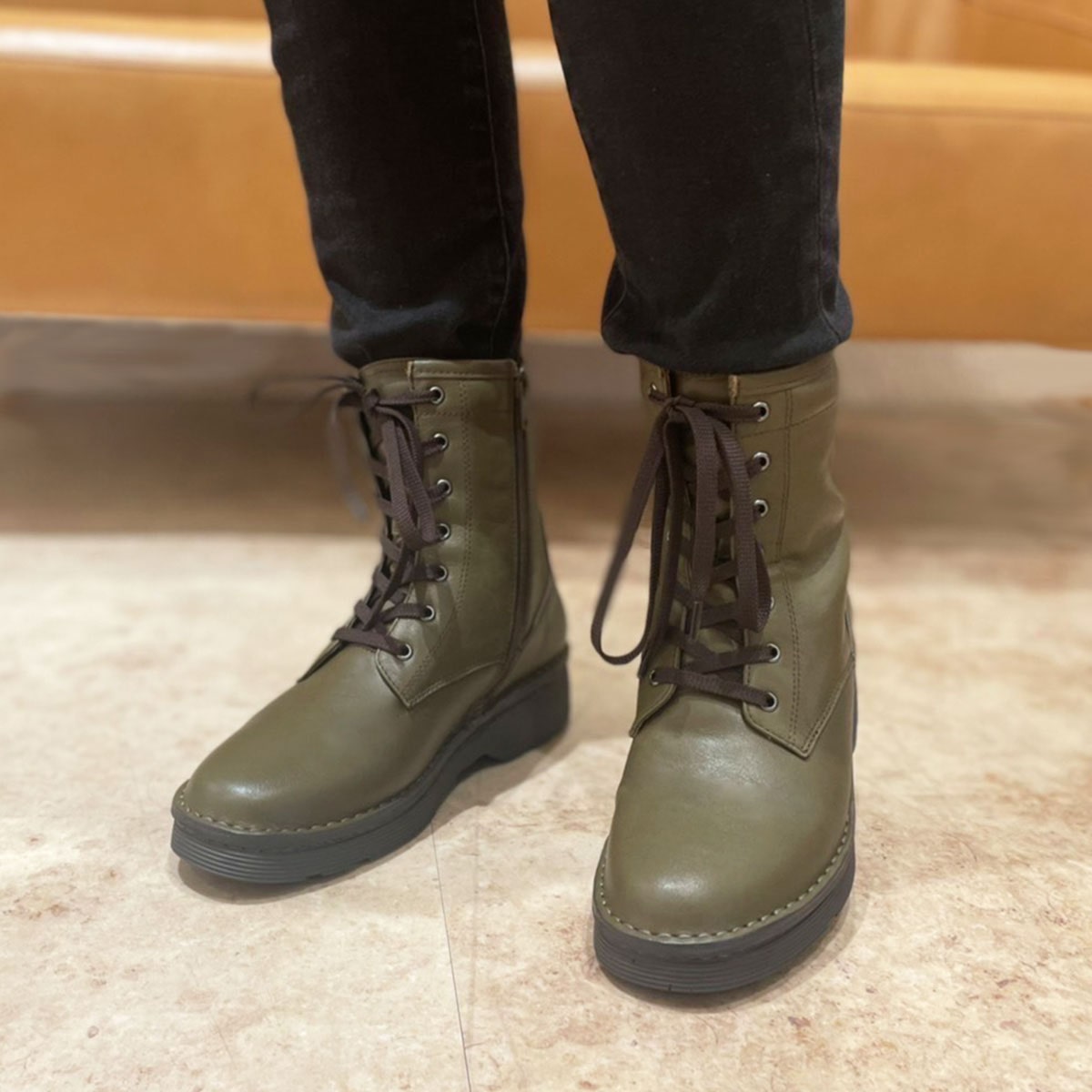 MODELLO ソフトレースアップブーツ　DML7131 KHAKI2 23.0