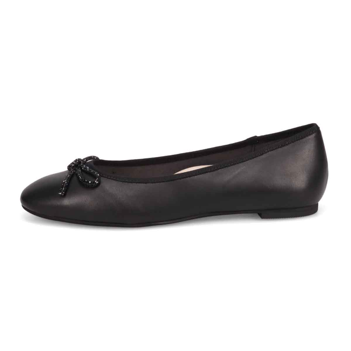【撥水仕様】モデロ MODELLO 「Recovery Shiatsu Insole」搭載で指圧効果により血行を115％促進。 0.5ｃｍヒール バレエシューズ  DML8814R BLACK/BLACK 23.0