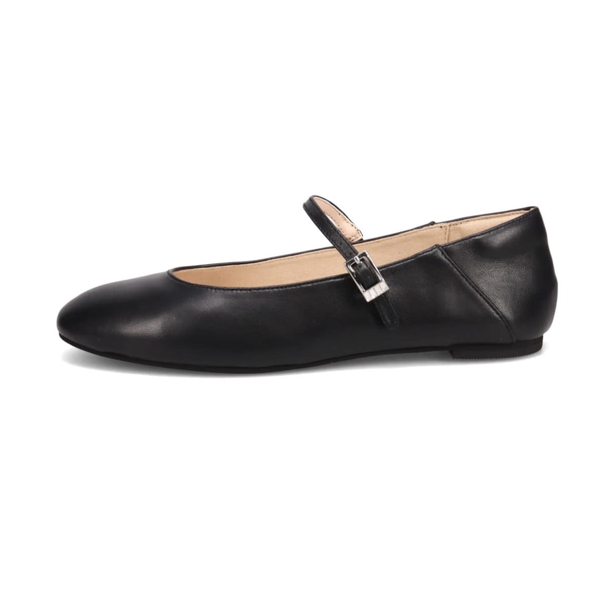 【撥水仕様】モデロ MODELLO 0.5ｃｍヒール 大人っぽく履ける ストラップ付きバレエシューズ  DML8816 BLACK 23.0