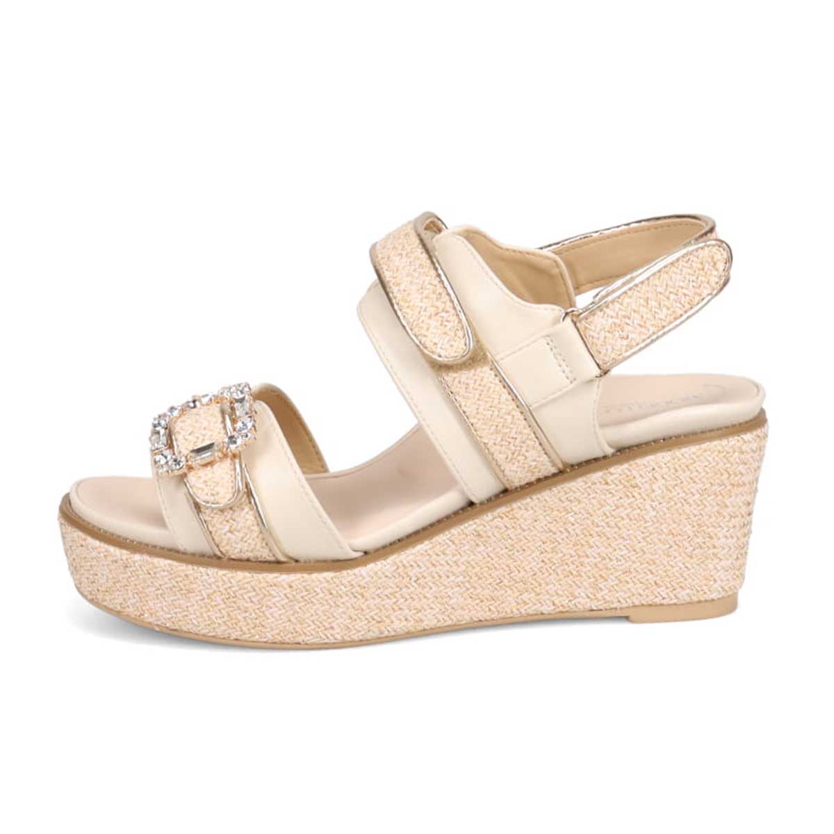 モデロ MODELLO 「リカバリーインソール」搭載で指圧効果により血行を115％促進。Recoveryエレガンスカジュアルサンダル　DML8830R WHITE M　(23.0～23.5)