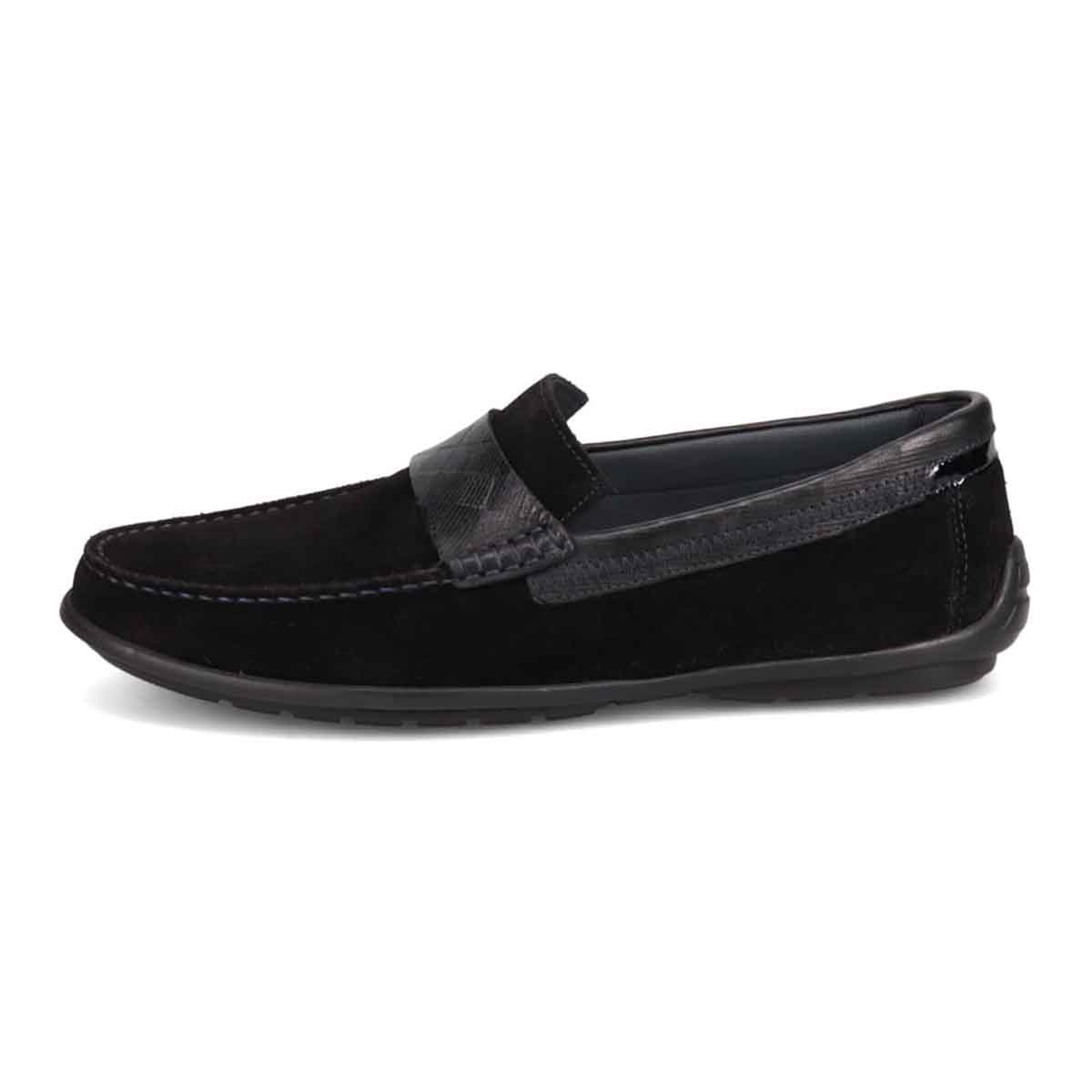 ランバンオンブルー LANVIN en Bleu 「Recovery Shiatsu Insole」搭載で指圧効果により血行をよくする。レザーカジュアルローファー　EB5000XR BLACK-VELOURS 25.0