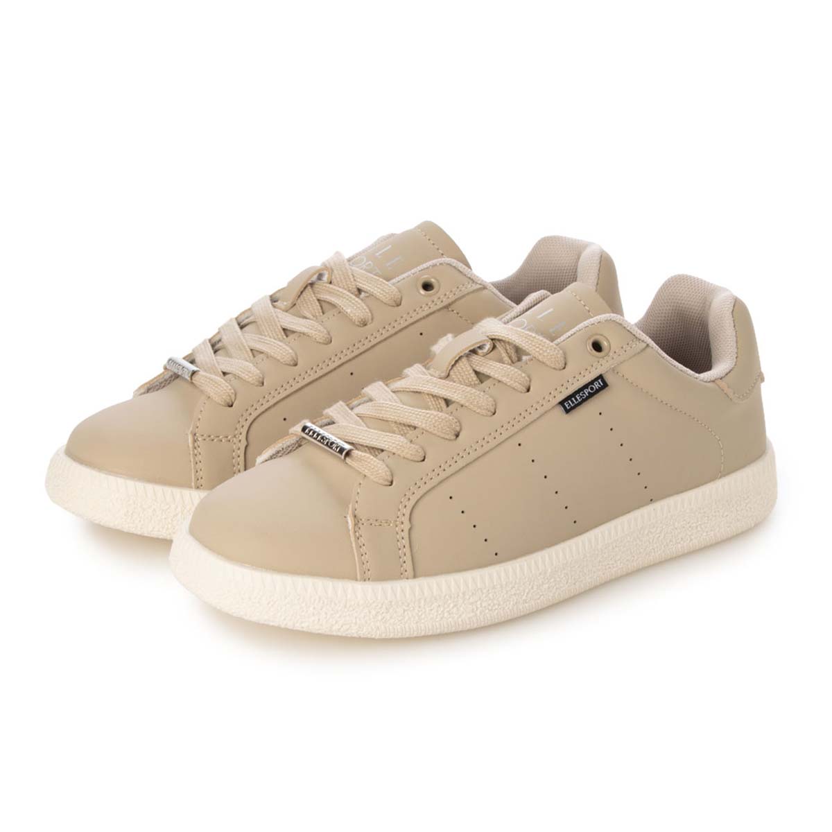 【ユニセックス】エル スポーツ ELLESPORT 2.5cmヒールのローテクコートスニーカー ESP14510 BEIGE 23.0