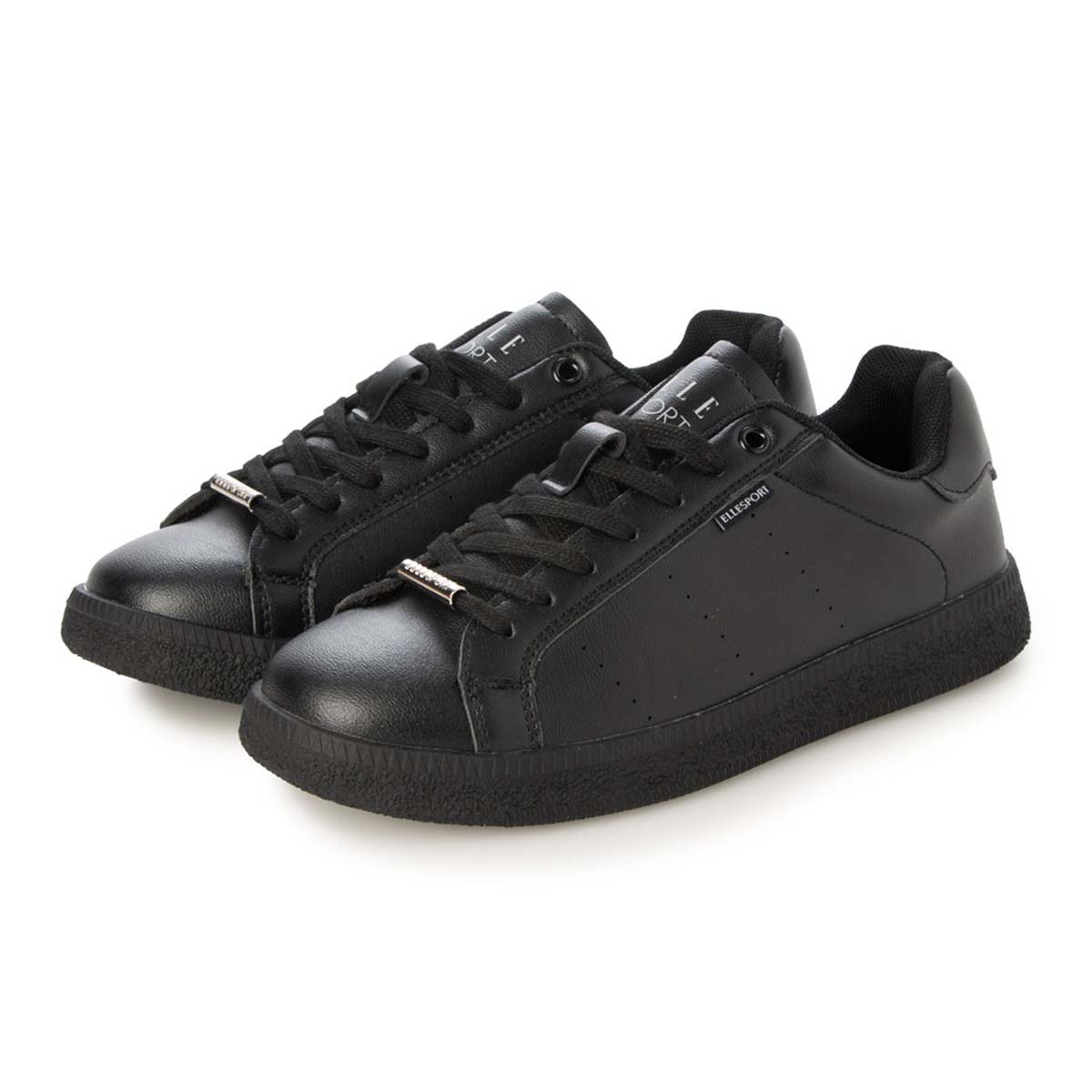 【ユニセックス】エル スポーツ ELLESPORT 2.5cmヒールのローテクコートスニーカー ESP14510 BLACK 23.0