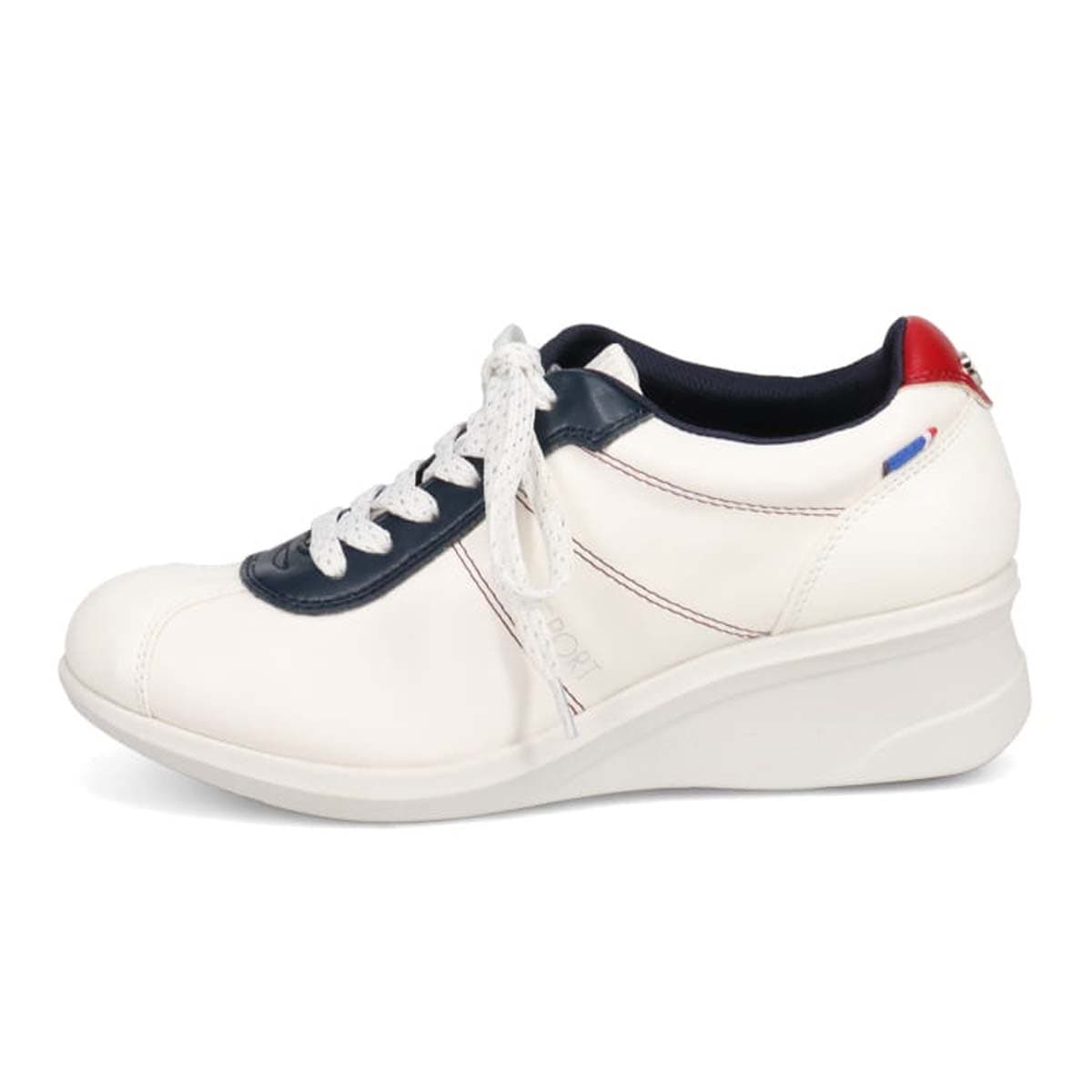 エル スポーツ ELLESPORT レースアップウェッジスニーカー　ESP14707 WHITE-MULTI 23.0
